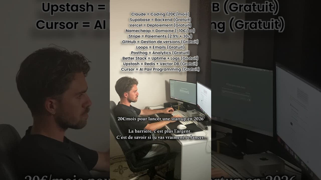 Commente "Stack" et je t'envoie le guide détaillé en DM pour lancer ta startup avec ces outils!